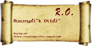 Rusznyák Ottó névjegykártya